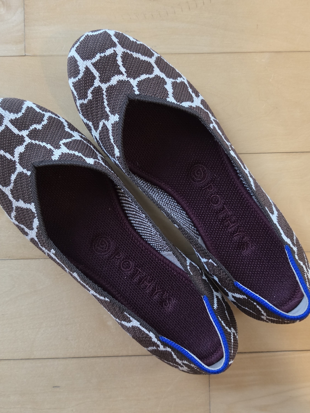 Rothy's Brown and Cream Giraffe  Flats Sz 8.5